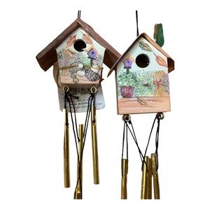 Set of Two Mini Bird Houses Chimes - Perfect Christmas and Birthday Gifts